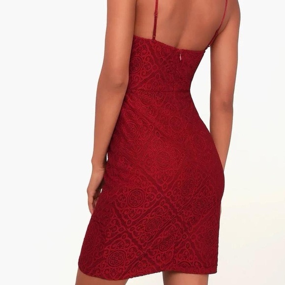 lulus red lace bodycon dress size Large NWT - Picture 11 of 12